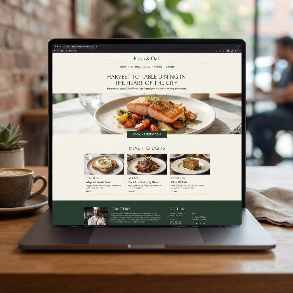 Projekt strony: Restauracja Zielony Stół
